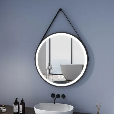 Produktbild von Heilmetz Badezimmerspiegel Rund ф 80cm LED Badspiegel mit Touch Schalter und 3 Lichtfarbe 3000-6500K Lichtspiegel Badezimmerspiegel