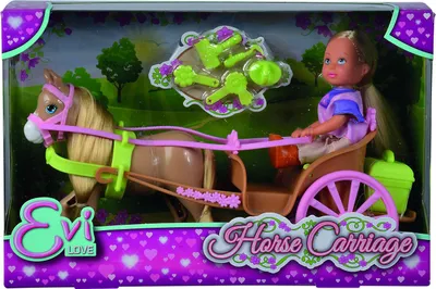 Immagine prodotto di Carriage and horse for STEFFI LOVE Evi doll - SILVERTORN - 12cm - Accessories included
