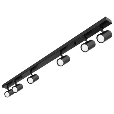 Produktbild von MasterLED Deckenleuchte Schwarz 6-flammig GU10 schwenkbar drehbar moderne Spotleiste für flexible Innenbeleuchtung