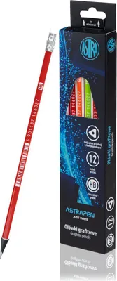 Obrázok produktu pre Ołówek grafitowy z gumką Astra - zestaw 12 sztuk