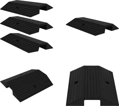 Immagine prodotto di vidaXL Rampe per traversine a ponte 3 pezzi 49x40x8 cm in gomma - Rampa per traversine - Rampe per traversine a ponte - Rampe per traversine a ponte