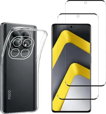 Produktbild von Hülle für Xiaomi POCO M8 PRO 5G mit 2 Displayschutzfolien aus Hartglas Phonillico®