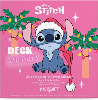 A Disney Stitch themed advent calendar with a festive design.