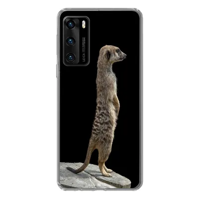 Produktbild von MuchoWow® Handyhülle Schutzhülle Hülle für Huawei P40 Erdmännchen - Wilde Tiere - Schwarz Silikon Softcase Handy Hülle - Handytasche