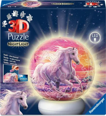 Produktbild von Puzzle-Ball Nachtlicht Pferde am Strand Ravensburger 12008054