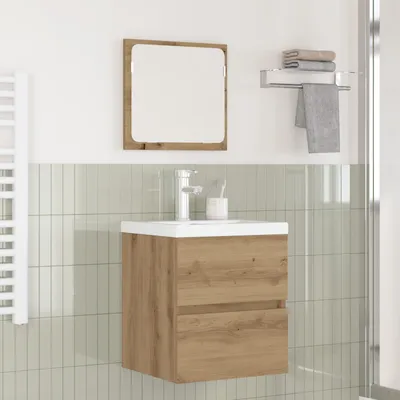 Obrázek produktu pro Maison Exclusive – Sada koupelnového nábytku, 2 kusy, Imitace "Řemeslná borovice" a bílá barva