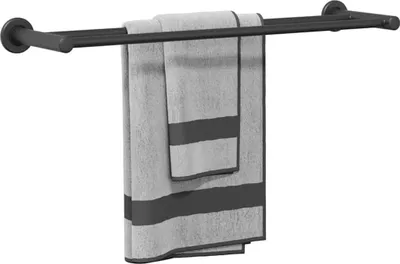 Image de Porte-serviettes Noir 61 x 14,5 x 5 cm Acier inoxydable