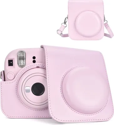 Produktbild von Sofortbildkamera Tasche Kompatibel mit Fujifilm Instax Mini 12, Polaroid Kamera Mini 12 Schutzhülle mit Fotoaufbewahrungsfach - Rosa