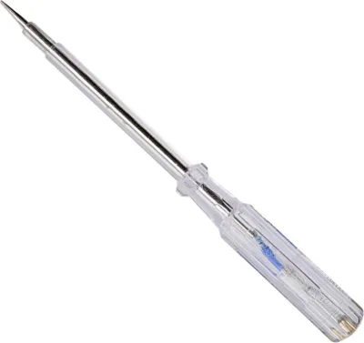 A voltage tester screwdriver on a white background.