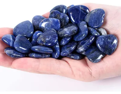 Obrázok produktu pre Krištáľové srdcia, modrý sodalit, liečivé kamene, 20 kusov, pre meditáciu a liečenie