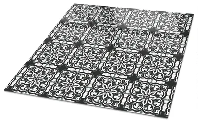 Produktbild von Bedruckte Glas Tischplatte 125x50 cm – Glas Tischplatte Küche – Tischplatte aus Sicherheitsglas – Glasplatte für Küchentisch – Moderne Tischplatte Glas – Dekorative Glastischplatte – Pflegeleichte Tischplatte Küche – Gefliestes Muster, KI-generiertes Bild
