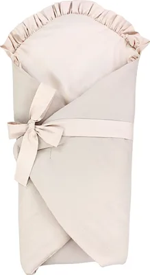 A baby swaddle blanket is shown against a white background.