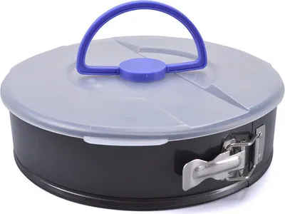 Produktbild von Springform mit Transportdeckel, Kuchenform mit Transportdeckel, Backform mit Transportdeckel zum transportieren von Kuchen und Gebäck