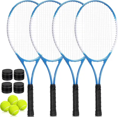 Produktbild von Tennis-Set – Tennisausrüstung – Für Freizeitspiele – Komplettes All-in-One-Set – 67 cm – Blau