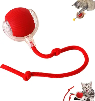 Produktbild von Interaktives Ballspielzeug FüR Katzen, Katzen Ball Elektrisch Katzenspielzeug, Katzenspielzeug Elektrisch Mit Usb Aufladbar, 3 Arbeitsmodi, 360° Rolling Smart Ball FüR Katzen Und Hunde (Rot)