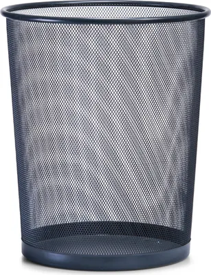 Produktbild von Papierkorb Mülleimer für Büro, Bad, Jugendzimmer & Kinderzimmer 23,5 Liter, Ø29,5 x 35 cm, Metallgeflecht, rund, anthrazit