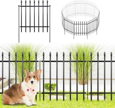 Produktbild von Famanu Metallzaun Dekorativ - Tierbarriere für Außen, Terrasse und Garten - 5er Set