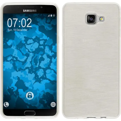 Produktbild von PhoneNatic Case kompatibel mit Samsung Galaxy A9 (2016) - weiß Silikon Hülle brushed Cover