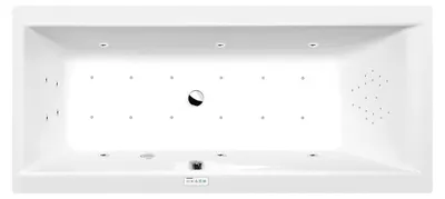 Produktbild von Polysan CLEO Whirlpool-Badewanne, 180x90x48cm, Highline Hydro-Air, Chrom