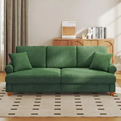 Immagine prodotto di Divano letto - Letto a scomparsa - Divano trasformabile in letto - Letto per ospiti - Letto a ribalta - Seduta profonda - Rivestimento in chenille sfoderabile