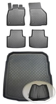 Produktbild von SET Kofferraumwanne Gummifußmatten für VW Volkswagen Passat 2WD Vorderradantrieb B8 3G Limousine Stufenheck 4-türer 2014- Notrad / Pannenset
