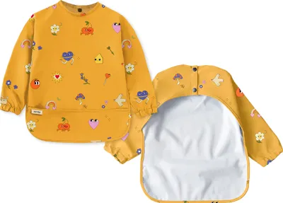 Produktbild von Ärmellätzchen Größe M mit Auffangtasche Baby und Kleinkind aus recyceltem Polyester Print Fun Fruits Lätzchen