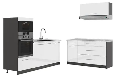 Immagine prodotto di Cucina Vicco Fame-Line Bianco lucido/Antracite 340 cm, PL Marmo, Model 63879
