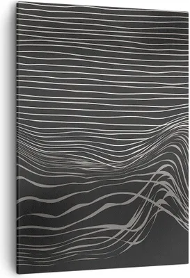 Produktbild von Bild auf Leinwand - Leinwandbild - Einteilig - Abstraktion Streifen Schwarz und Weiß - 50x70cm - Wand Bild - Wandbilder - Leinwanddruck - Wanddekoration - Leinwand bilder - Wandbild - PA50x70-4152