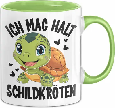 Produktbild von Schildlkröten Tasse Geschenk Ich Mag Halt Schildkröten Geschenkidee (Grün)
