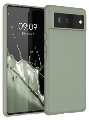 Produktbild von kwmobile Handyhülle für Google Pixel 6 Hülle - TPU Case - Kabelloses Laden - Schutzhülle Cover in Graugrün