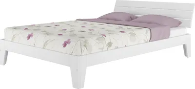Produktbild von Doppelbett 140x200 Futonbett Bettrahmen Bettgestell Holz Kiefer Weiß Zubehör wählbar V-60.54-14W ohne Zubehör