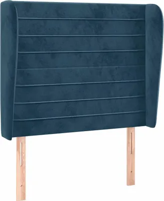 Produktbild von vidaXL Kopfteil mit Ohren Dunkelblau 93x23x118/128 cm Samt
