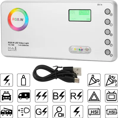 Immagine prodotto di NiceFoto TC-168 RGB Luce LED colorata per fotografia 18 effetti luminosi CRI95+ TLCI95+ 2800-9900K Temperatura di colore regolabile