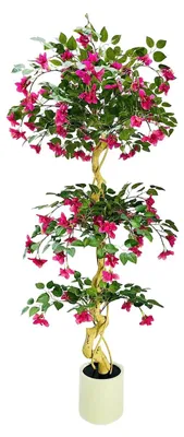 Obrázek produktu pro Umělá bougainvillea – vysoký strom v květináči – výška 180 cm – realistický vzhled – plastové listy – do interiéru – dekorace do domácnosti a na oslavy