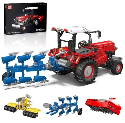 Produktbild von Mould King 17064 Technik 3 in 1 Ferngesteuerter Traktor Harvester Klemmbausteine Mähdrescher Trecker Bausteine Spielzeug mit Motor Für Jungen und Erwachsene(1857 Teile)