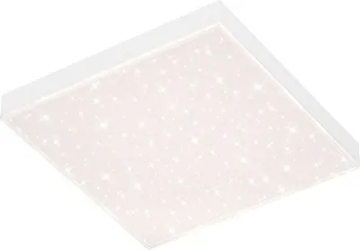 A white LED panel light with a star-like pattern.
