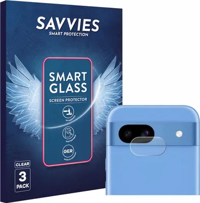 Produktbild von 3x Savvies Schutzglas Folie für Google Pixel 8a (NUR Kameraschutz) 9H Panzer Schutzfolie Glas Displayschutz klar transparent