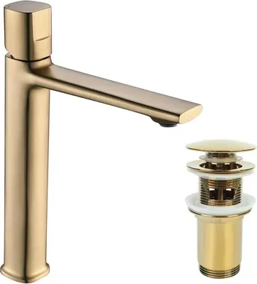 Zdjęcie produktu dla LAVEO Tores Bateria Nablatowa Wysoka Złoto Szampańskie z Klik-Klak - Elegancja i Nowoczesność w Twojej Łazience