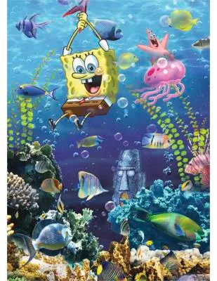 Produktbild von Fototapete Vlies FTDNXL 9301 Spongebob 4-tlg. 252 x 182 cm