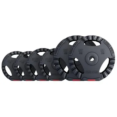 Produktbild von GORILLA SPORTS® Hantelscheiben - 17,5 kg Set, 30/31 mm Bohrung, mit Tri-Grip, Kunststoff - Gewichtsscheiben Set, Hantelscheiben-Set