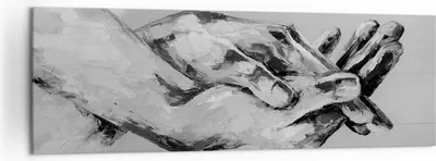 Produktbild von Bild auf Leinwand - Leinwandbild - Einteilig - Handschriftlich Hände Schwarzweiß - 160x50cm Wand Bild Wanddeko Wandbilder Leinwanddruck Bilder Wanddekoration Leinwand bilder AB160x50-4566