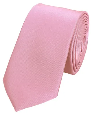 Produktbild von Fabio Farini - 1 Stück einfarbige Herren Schlips - Unicolor Krawatte in 6cm oder 8cm Breite Schmal (6cm), Rosa perfekt als Geschenk