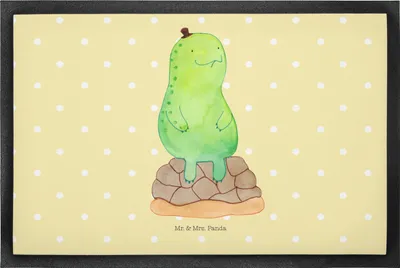 Produktbild von Mr. & Mrs. Panda fußmatte Schildkröte Pause 50 x 75 cm - Gelb Pastell - Geschenk, Achtsam, sitzen, Bodenvorleger, Achtsamkeit, Fußabtreter, Panzer, Türvorleger