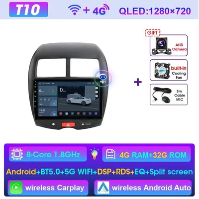 Immagine prodotto di Autoradio Android con schermo touchscreen da 10 pollici, navigazione, CarPlay wireless e Android Auto