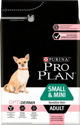 Produktbild von Purina Proplan Hundefutter für kleine und Mini-Hunde mit empfindlicher Haut und Optiderma Lachs