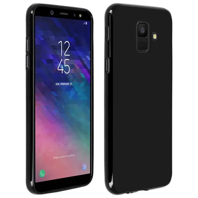 Image de Avizar, coque en silicone (étui arrière souple) pour Samsung Galaxy A6, noire