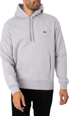Produktbild von Lacoste Kapuzenpullover mit aufgesticktem Logo, Grau S