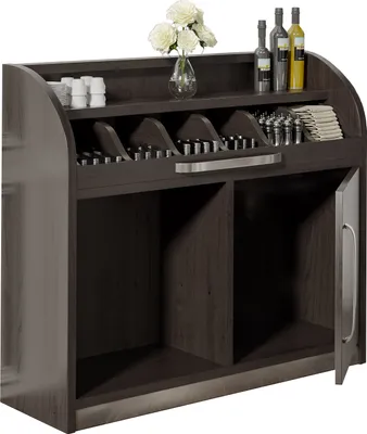 Produktbild von LEA | Besteckschrank | B110cm x H105 | Wenge-Schwarz | 1xTür | Holz Kellnerstation Schrank Kommode Servier Gastro