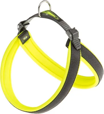 Zdjęcie produktu dla Ferplast Agila Fluo, Pies, Uprzęż kamizelkowa, Czarny, Żółty, Nylon, Monochromatyczny, 77 cm
