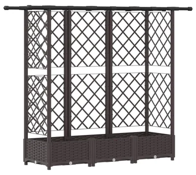 Zdjęcie produktu dla Podniesione łóżko z kratką i dachem brązowy 164 x 40 x 121 cm